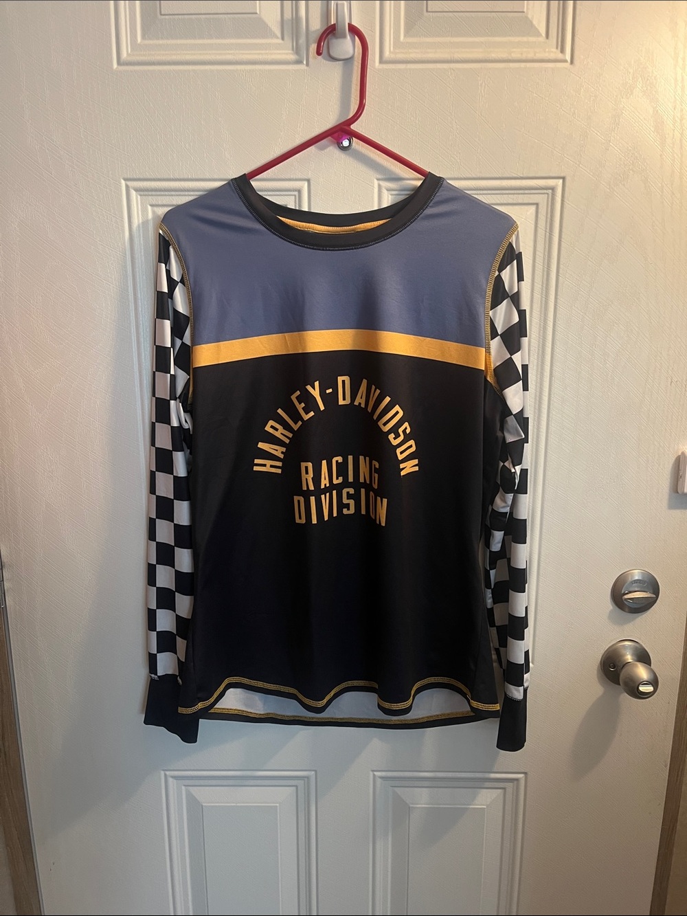 Harley-Davidson Black, Gray & Yellow Racing Division Long Sleeve Tee Size L